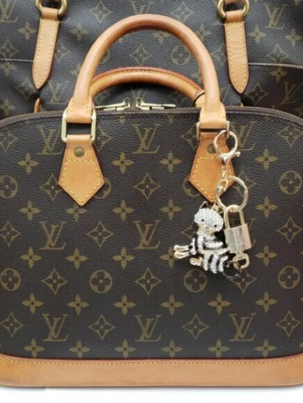 Louis Vuitton Gold Padlock 🔒 Key Set Authentic LV w/ Unbranded Cat Keychain